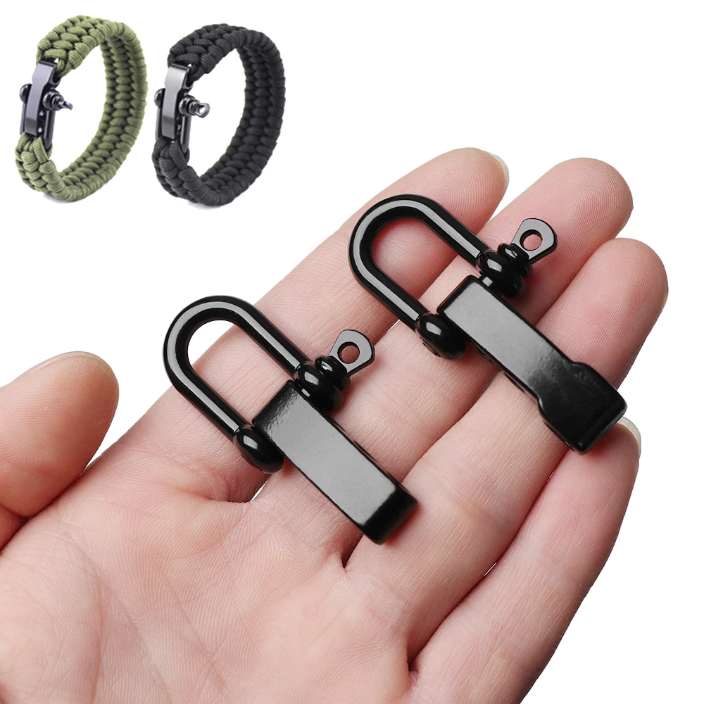 

3 PC Black U Anchor Shackle Screw Pin Paracord Bracelet Buckle Paracord Bracelet Accessories Outdoor Tool Survival Rope Fittings