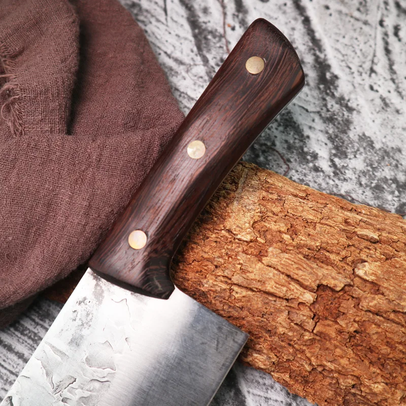 

New 7.5 Inch Handmade Forged Japanese Knife High Carbon Steel Anti-Stick Veins Very Sharp Cleaver Slicing Nakiri Kitchen Knives