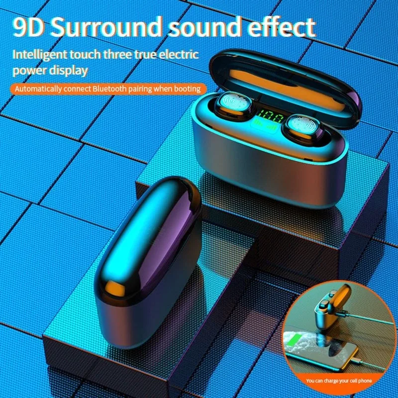 Беспроводная Bluetooth гарнитура 5 0 Hi Fi для спортивных игр TWS водонепроницаемые мини