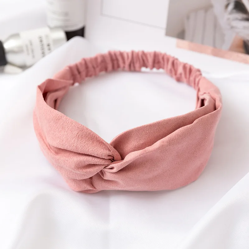 Women Cross Solid color Hair Bands Girls Print Flower Headbands Fashion Turban Make up Hair Accessories FD127 images - 6