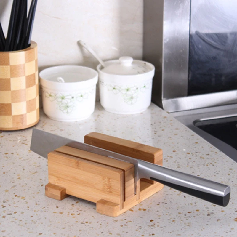 

Wood Kitchen Knife Holder Bamboo Scissors Chopsticks Gadget Storage Shelf Rack Knife Block Stand Organizer Accessories