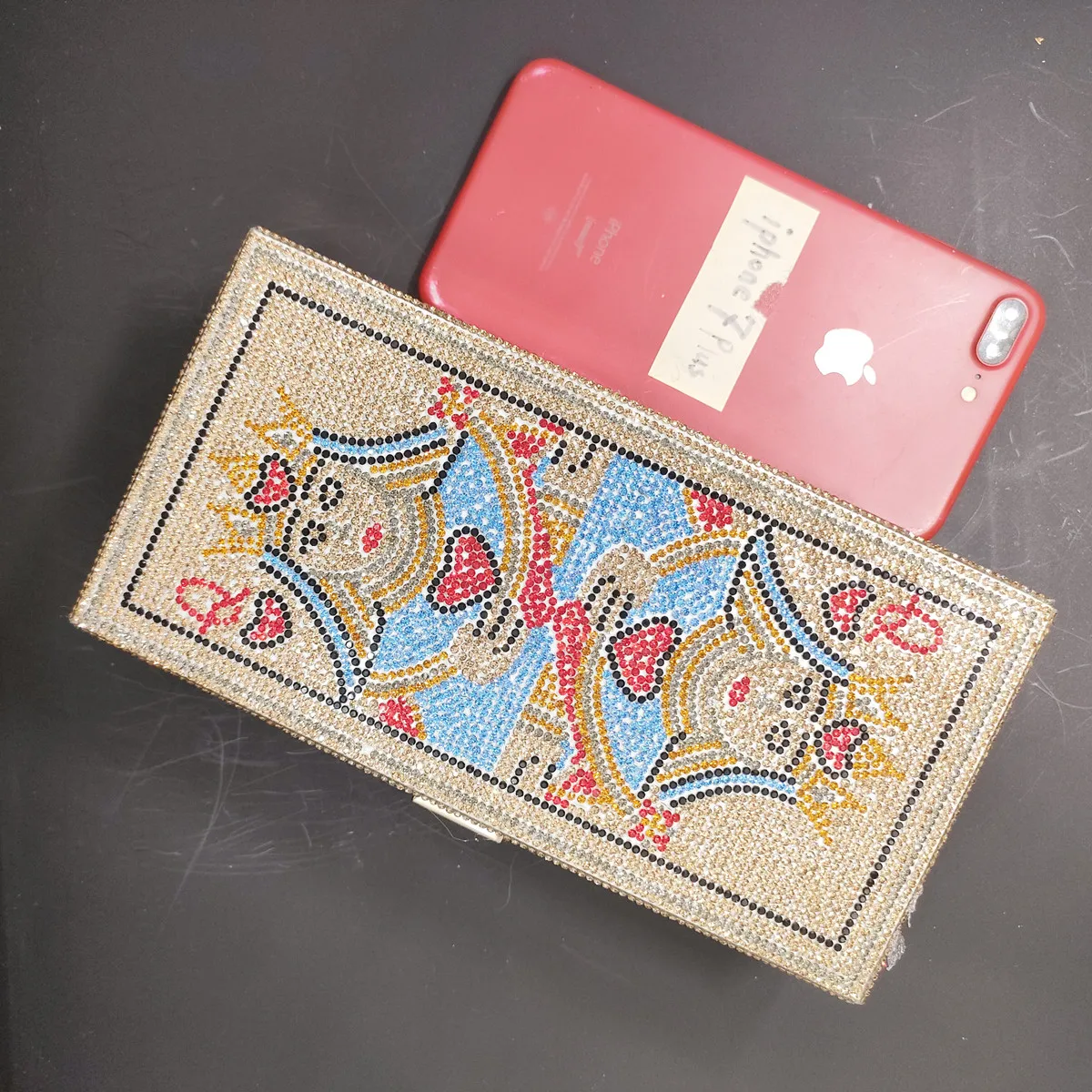 Chaliwini Новинка Покер Queen Для женщин Вечернее Crystsal сцепления вечерние коктейльные