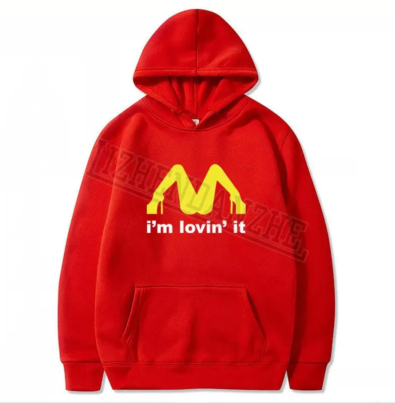 Черные мужские толстовки Homme весна осень триколор I'm Loving It Inapropriate Offensive Sex