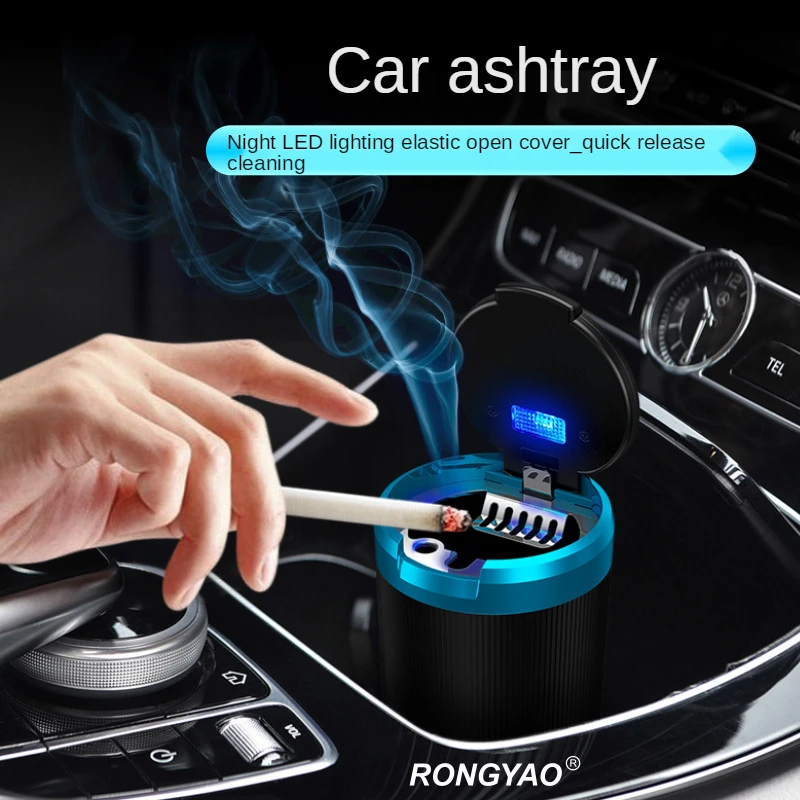 

Car Ashtray Removable Auto Supplies Car Ashtray Creative Personality Portable Bullet Cover with LED Lights, New Fashion Products