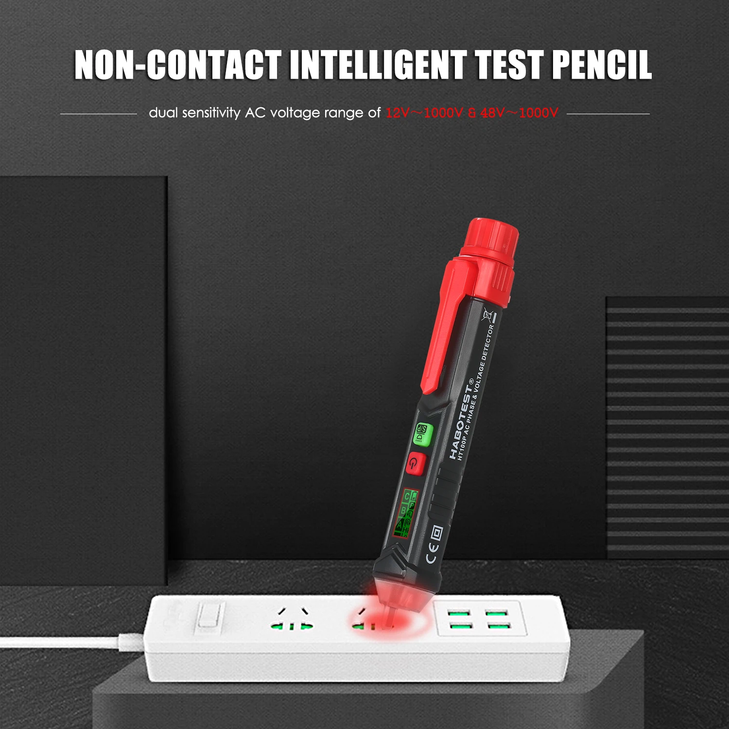 Модернизированный HABOTEST HT100P Бесконтактный ЖК цифровой тестер напряжения