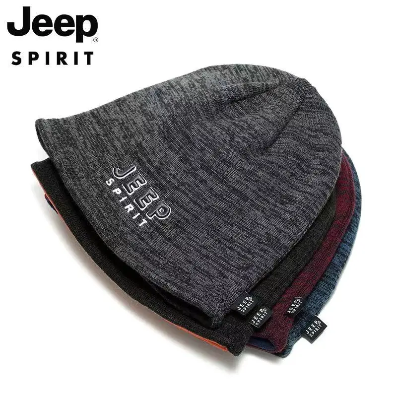

Jeep2021 new men and women Joker knitted hat hooded couple student hat