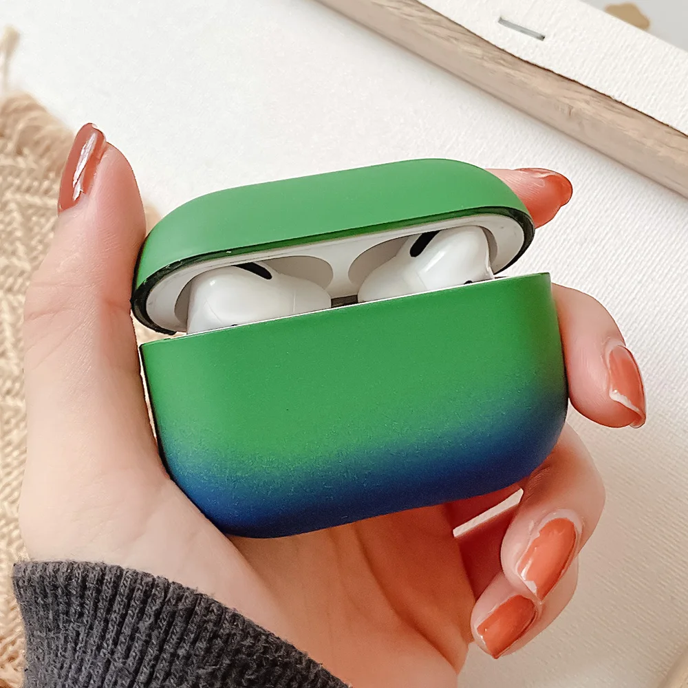 Симпатичный однотонный чехол для наушников AirPods Pro 2 1 s из твердого поликарбоната