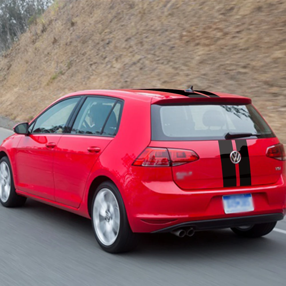 

Fit For VOLKSWAGEN GOLF 4 5 6 7 TSI TCR Car Decals Car Hood Roof Back Door Stripe Racing Vinyl Graphic Car Sticker Accessories