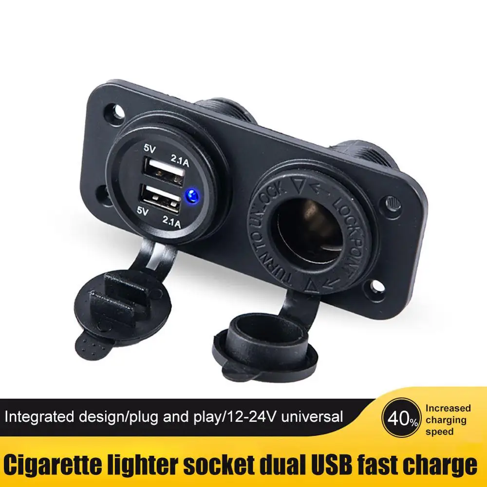 12 24 В универсальная розетка для автомобильного прикуривателя двойная USB адаптер