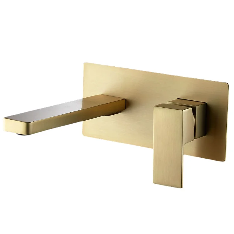 

Grifo de Oro cepillado de lujo para bañera, grifería de agua caliente y fría oculta para lavabo de pared, grifo dorado CD