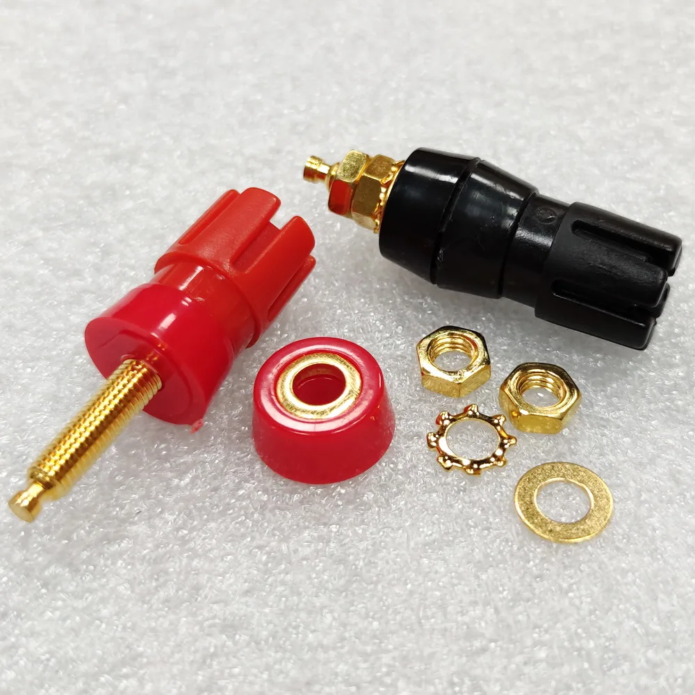4 мм разъем типа &quotбанан&quot Сливовый цветок терминал красный и черный