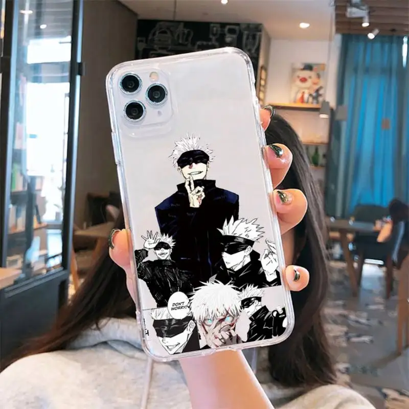 

Jujutsu Kaisen Anime Cartoon Phone Case Transparent for iPhone 6 7 8 11 12 s mini pro X XS XR MAX Plus