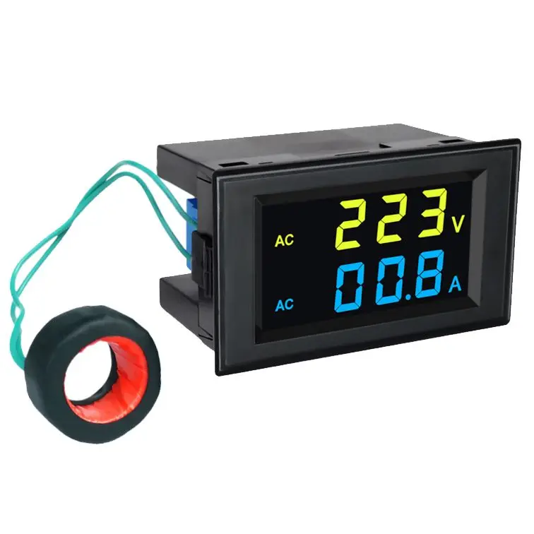 

1PC AC 80-300V 0-100A Digital Color Dual Diplay AC Voltmeter Ammeter LCD Display 2 in 1 Meter Tester With Current Transformer