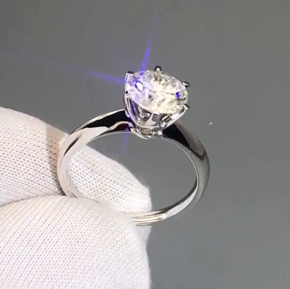 Кольцо женское из белого золота с муассанитом 2 карата | Украшения и аксессуары