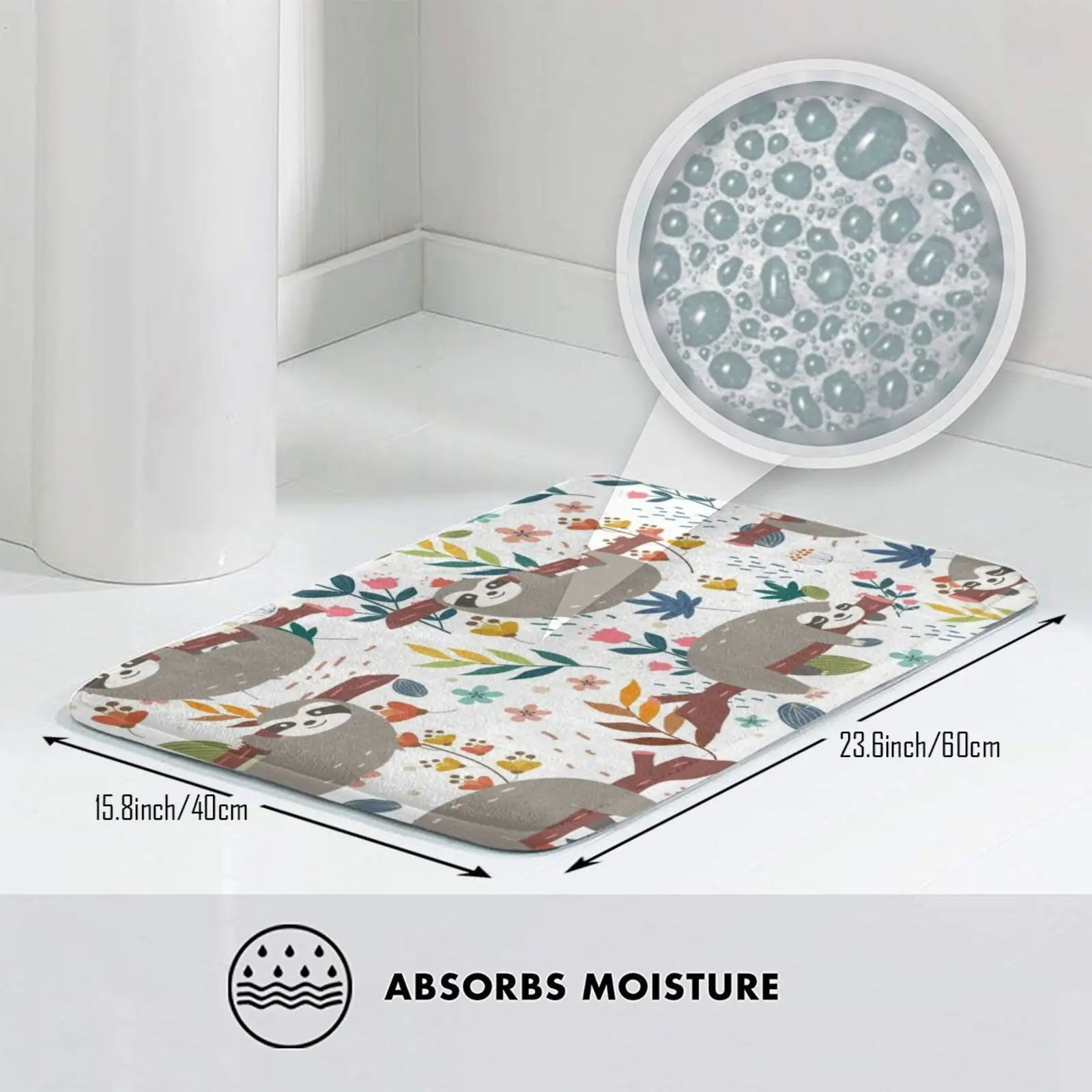 Happy Boho Sloth маска с цветочным узором коврик для входной двери ванной милым рисунком