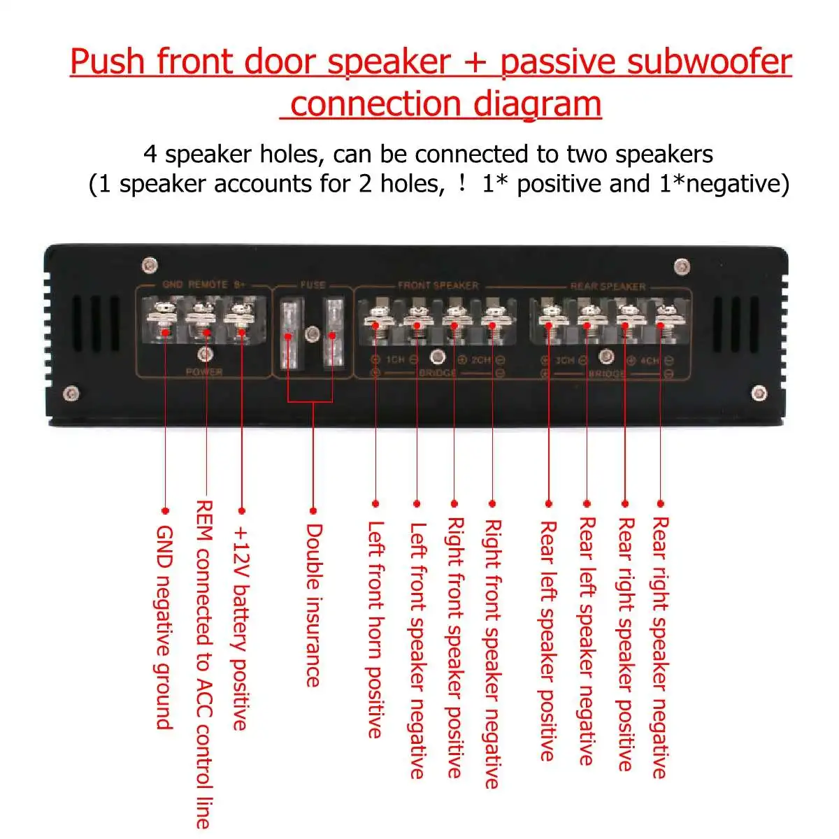 KROAK автомобильный аудио усилитель 6800 Вт 4 канала DC 12 В стерео усилитель Авто аудио усилитель мощности для автомобиля