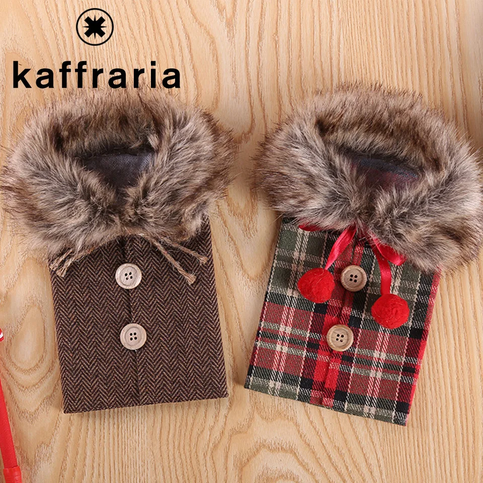 Kaffraria Рождественская Фотосумка 1 шт. льняная Крышка для бутылки шампанского