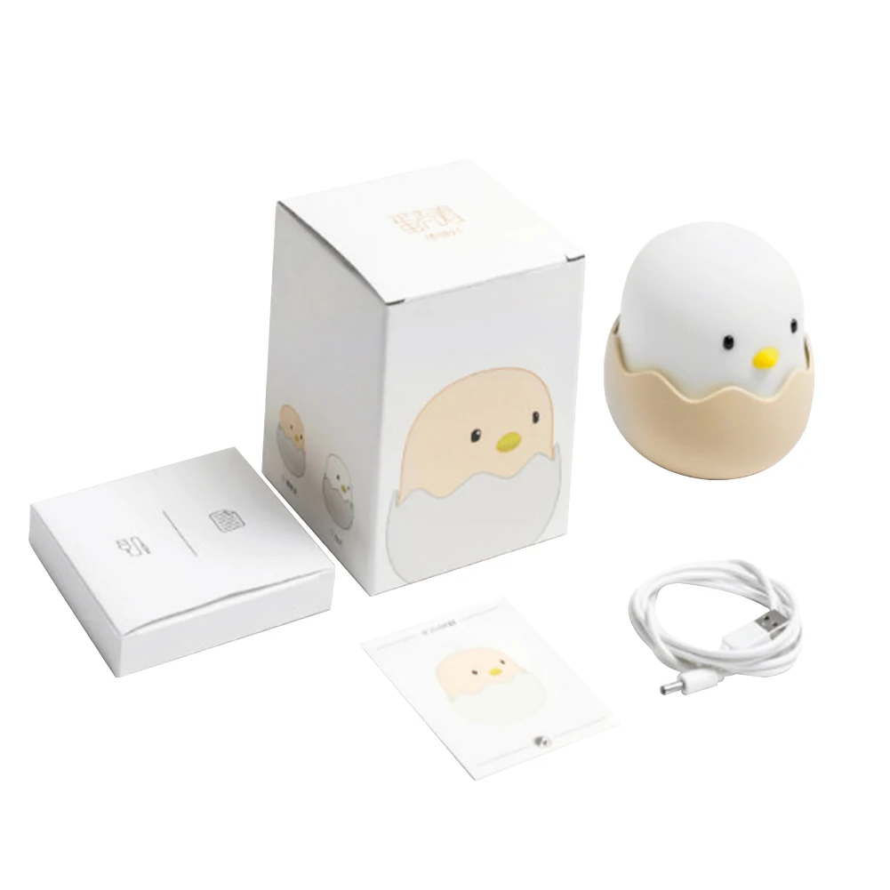 

Silicone Chicken Egg Touch Sensor LED Night Light Child Baby Kids USB Charge Romantic Atmosphere Night Lamp
