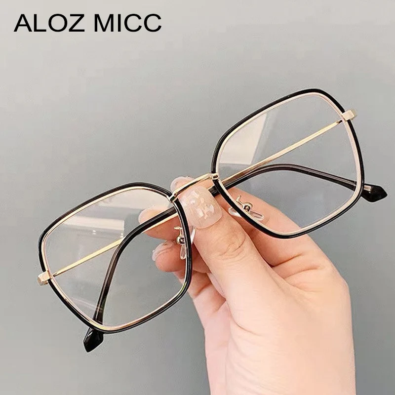 

ALOZ MICC Fashion Transparent Woman Glasses Frame Designer Metal Square Optical Frames Glasses Woman EyeGlasses Frame Q755