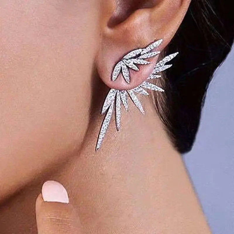 Элегантные женские свадебные серьги-гвоздики с фианитами | Украшения и