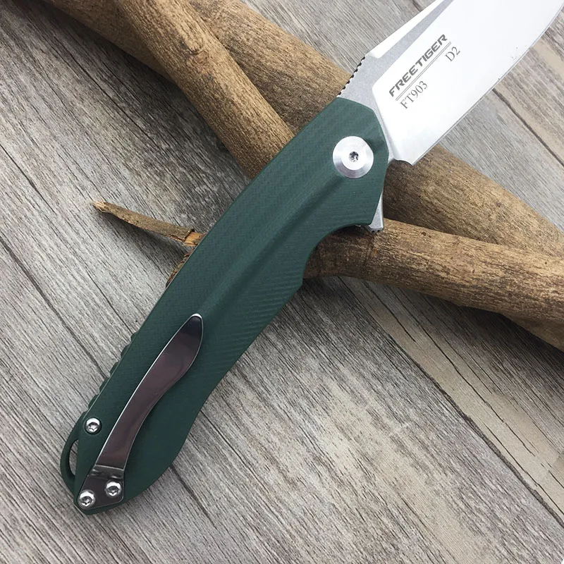 FREETIGER FT903 Folding Knife Top Quality D2 Blade G10 Handle Ball Bearing Outdoor Hunting Camping Tactical Pocket EDC Tool | Инструменты