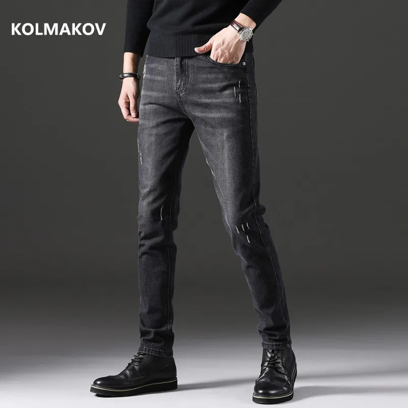 

2020 new arrival spring high quality jeans cotton slim elastic black fashion skinny jeans men, men's elastic trousers