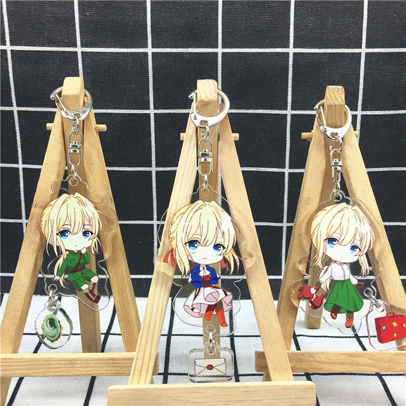 Фиолетовый эвергарден аниме акриловый брелок Модный Милый Забавный porte clefs сумка Подвеска ювелирные изделия аксессуары brelok do kluczy детские игрушки