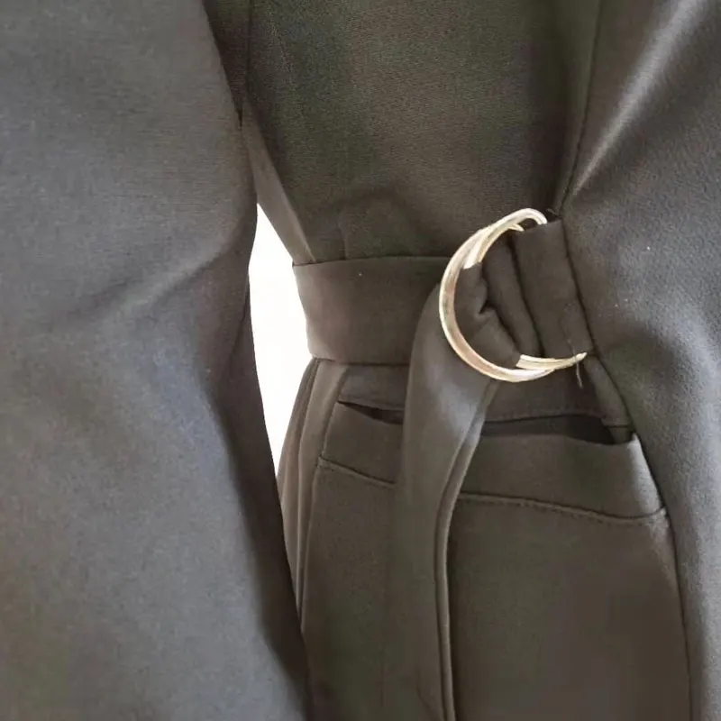 Низкая цена Акция Черная Женская Блейзер сезон весна осень высокого качества