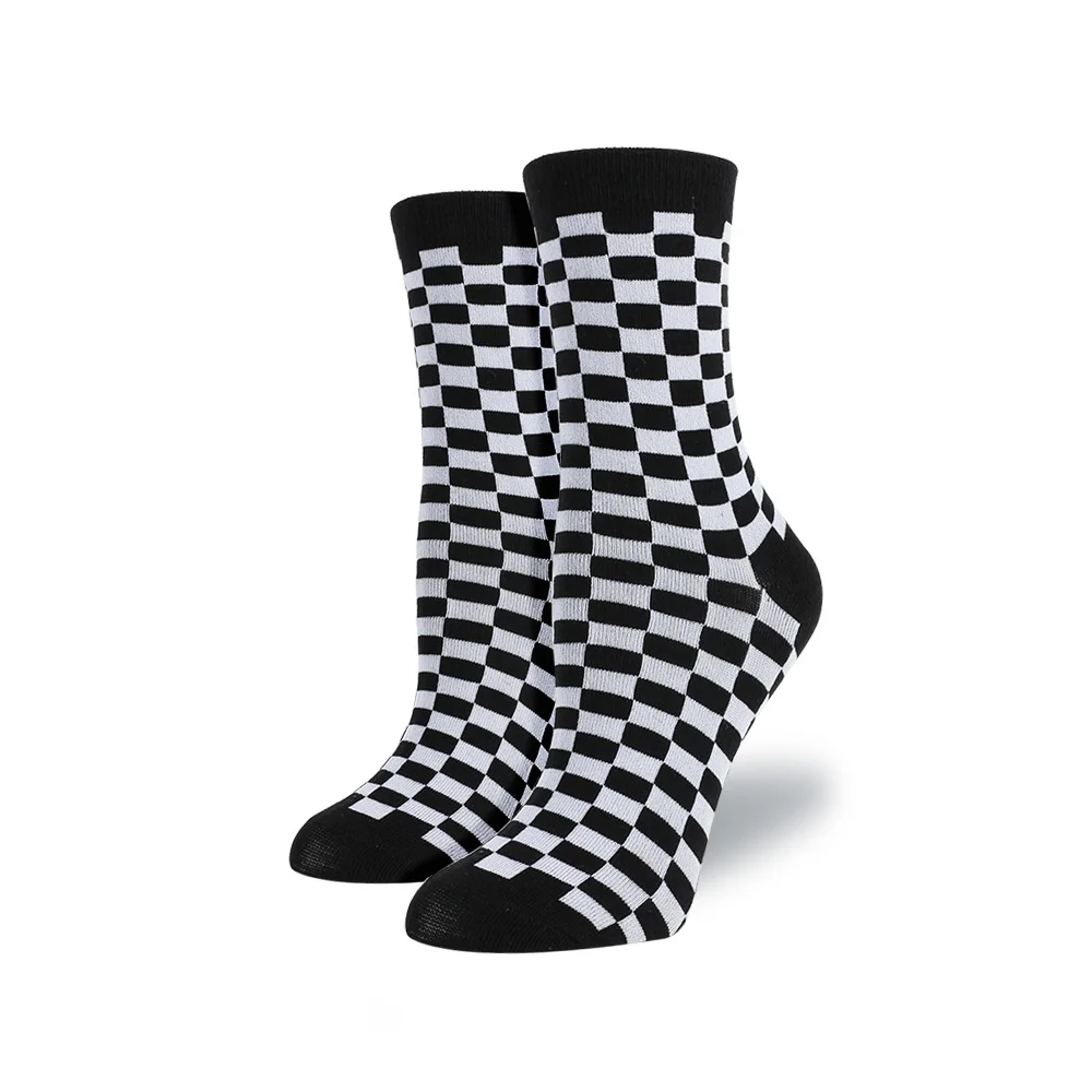 

Hot Harajuku Creative Street Fashion Funny Women Socks Trend Geometric Checkered Hip Hop Cotton Art Happy Socks Fit Girls Gifts
