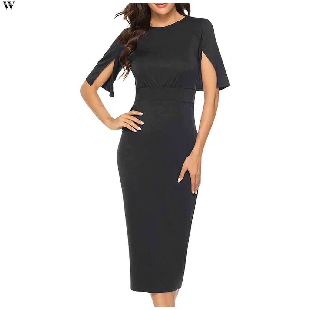 Летнее женское сексуальное черное облегающее платье карандаш в стиле ретро