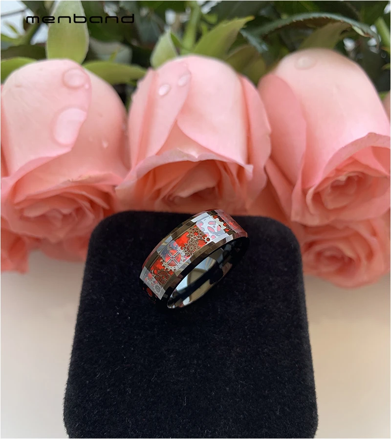 Черный вольфрамовый мужской свадебный браслет с черным механическим зубчатым