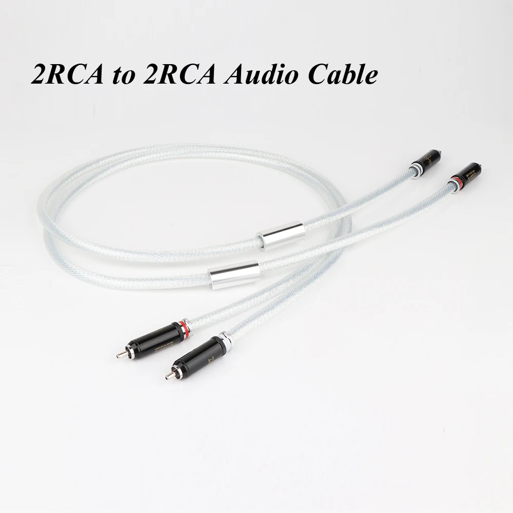 Пара 5N OCC однокристальный посеребренный + родиевый RCA разъем 2RCA к аудиофилы аудио