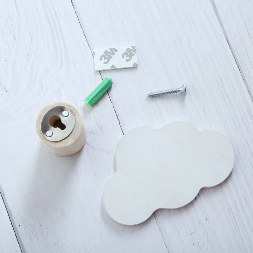 Деревянный настенный крючок в скандинавском стиле с облаками для детской комнаты, декоративный деревянный крючок WhiteCloud, скандинавский декор для детской комнаты