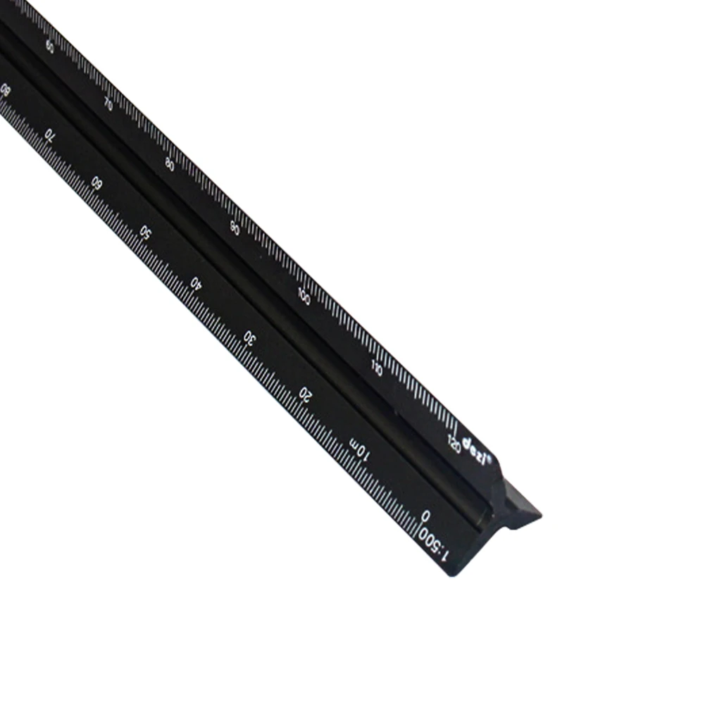 

Aluminum Alloy Draftsman Professional Gauge Measuring Drafting Tool Teaching Engineer Portable Students Triangular Scale Ruler