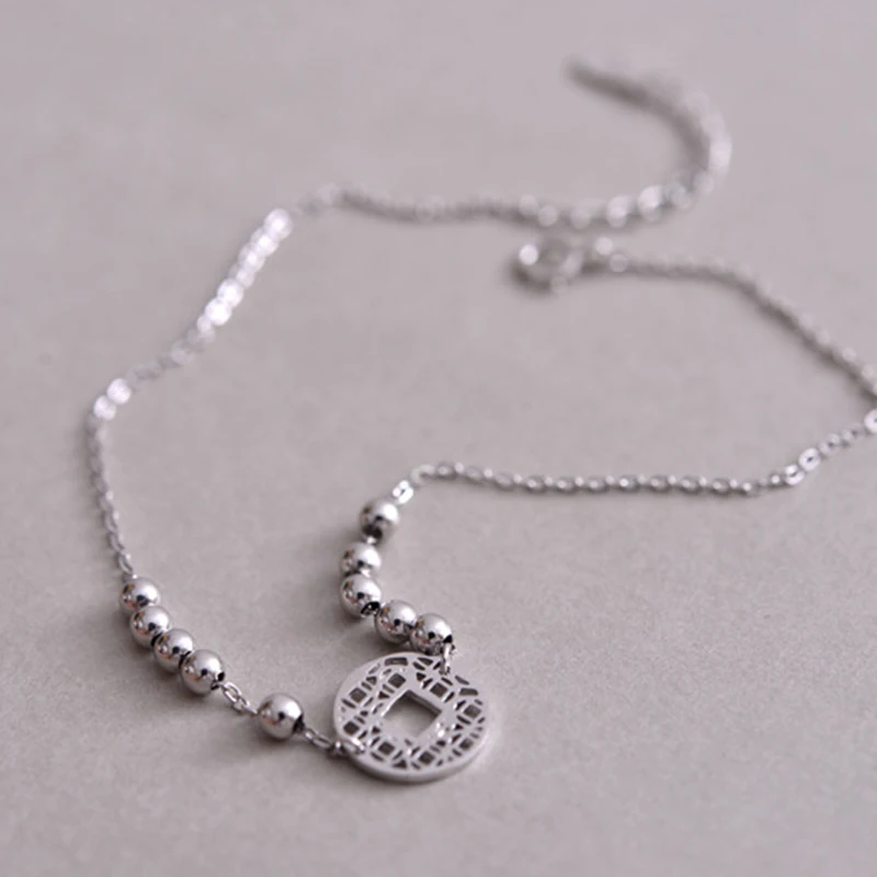 Kinel Этнические браслеты из настоящего серебра для женщин круглые бусины хороший