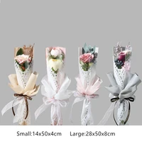 20pcs transparent lace opp bags florist bouquet rose flower wrapping bags for valentines day party deco