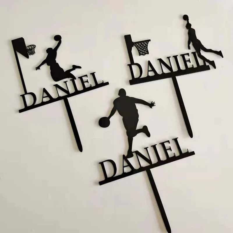 

Баскетбол Мальчик акриловая машина для торта черный баскетбольный мяч Dunk для мальчиков выпечки для капкейка-для мальчиков на день рождения...