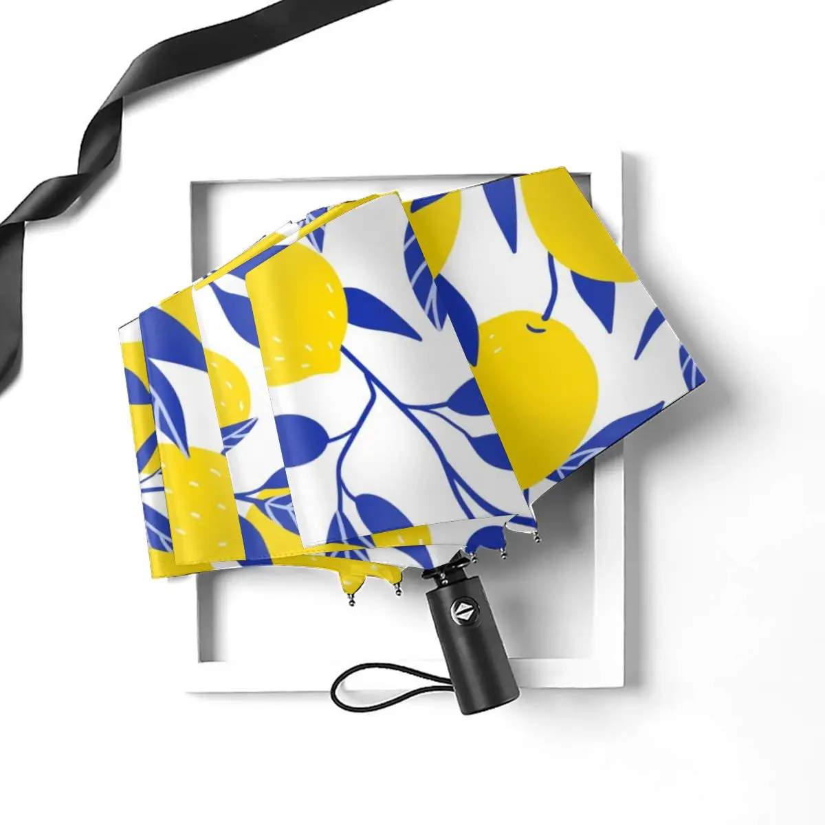 Economici Ombrello Automatico Pieghevole Resistente Al Vento Donna Auto Limone Giallo Tropicale Ombrelli Antivento Pioggia Per Uomo Ombrellone