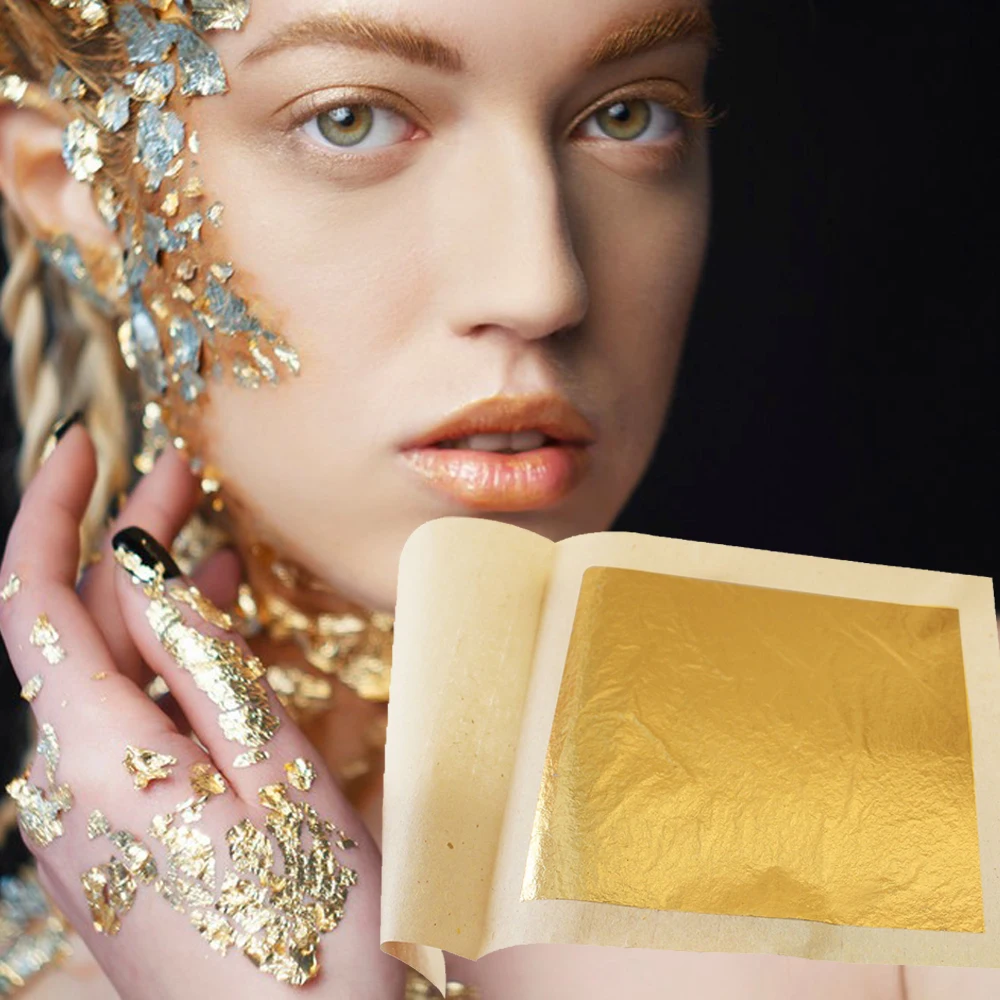 100 шт. съедобная Золотая фольга для украшения тортов|sheets| |