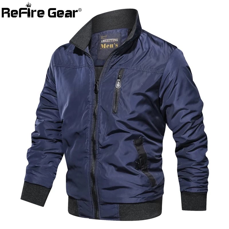 ReFire gear военный бомбардировщик куртки мужские осенние теплые милитари, камуфляжная куртка пилота Повседневная винтажная плюс размер толстое хлопковое пальто