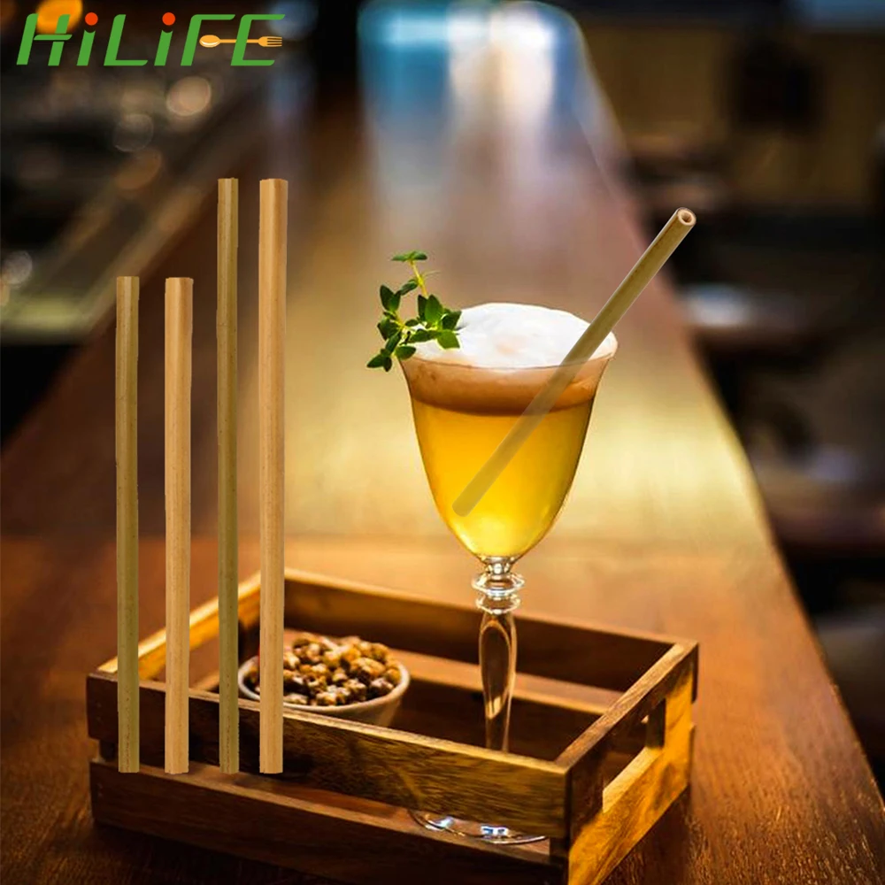 HILIFE деревянные соломки для столовых приборов аксессуары бара из натурального