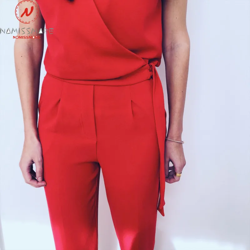 Женский комбинезон с глубоким V образным вырезом и коротким рукавом|Женские