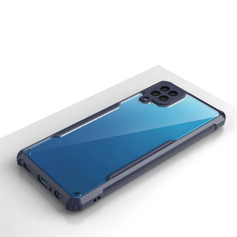 Роскошный противоударный прозрачный чехол с рамкой для телефона Samsung Galaxy A12 A22 A 12