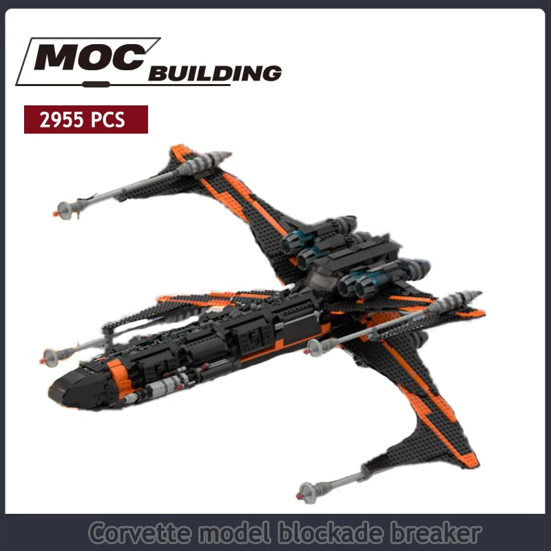 

Space War Heavy Corvette Model Blockade Breaker X-Wing MOC Building Block Spaceship light Cruiser Boy Children's Toy Xmas Gifts