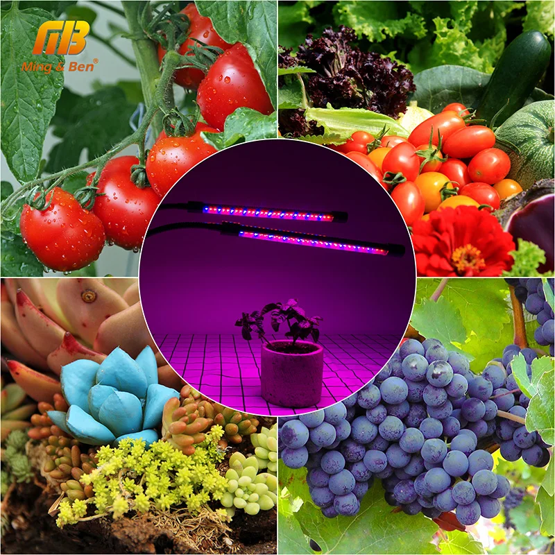 Светодиодный свет для выращивания полный спектр двойной головной 360 градусов