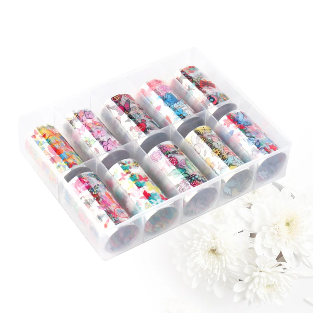 

1 коробка наклеек для дизайна ногтей узор цветные наклейки для ногтей для девочек (разные цвета)