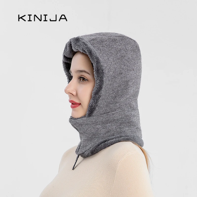 Зимняя Теплая Флисовая вязаная Шапочка мужской вязаный шарф с черепом теплая