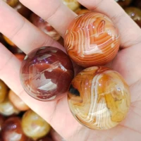 1pc natural crystal silk agate ball fossil decoration