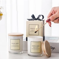 ribbon gift box soy wax aromatherapy scented candle glass jars valentines day gift women romantic home living room decoration