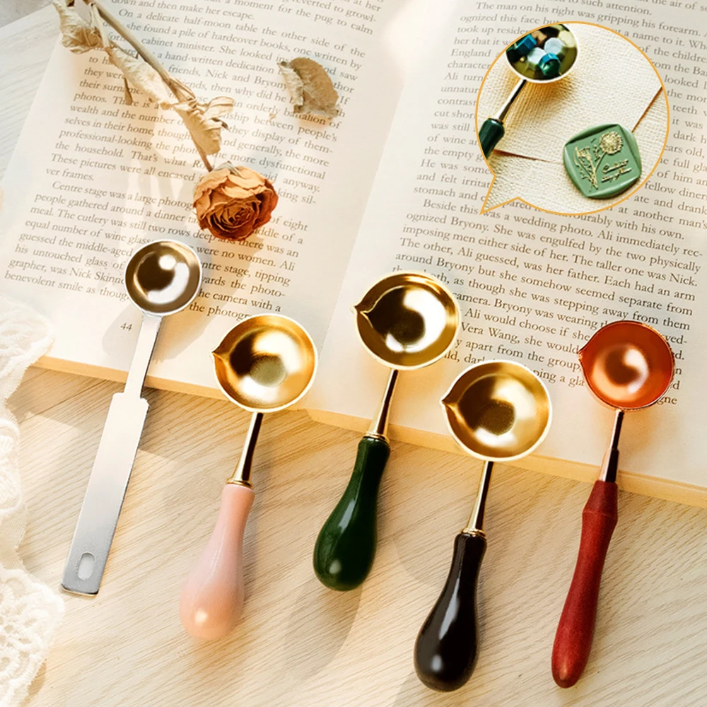 

Wax Spoon Sealing Wax Seal Stamp Beads For Vintage Craft Envelope Wedding Wax Seal Ancient Sealing Wax Stamp Wooden Handle Spoon